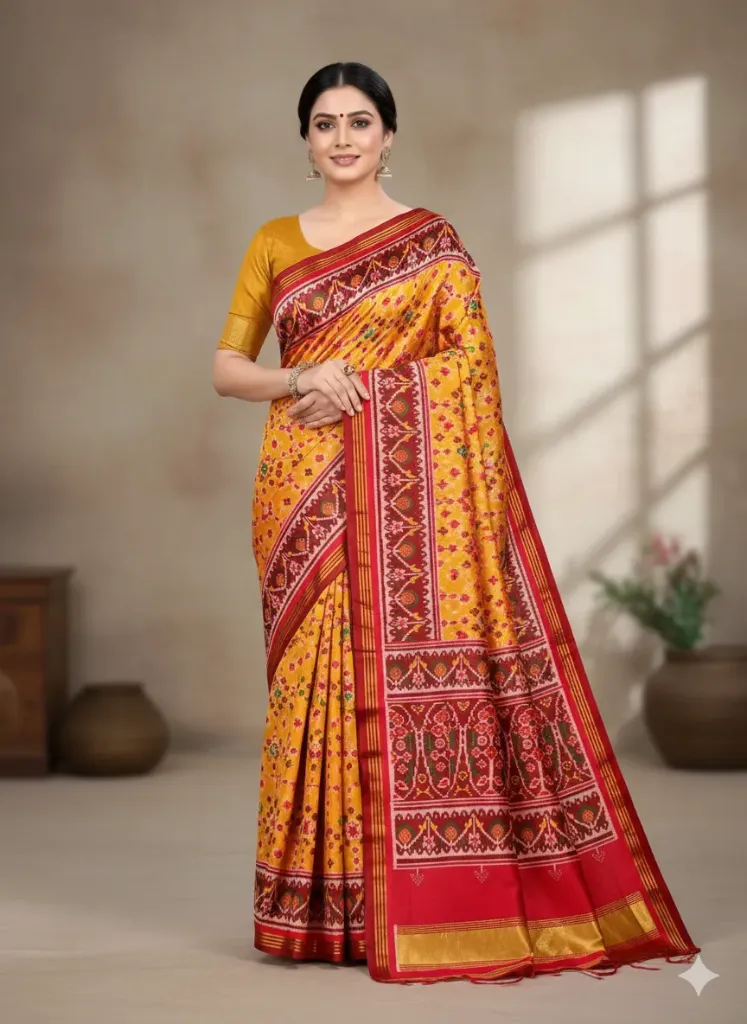 Mustard Gold Classic Patola Saree