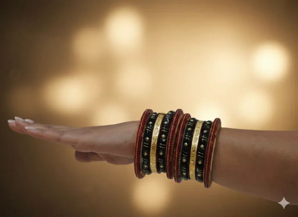 Rajwadi Midnight & Gold Chuda Set