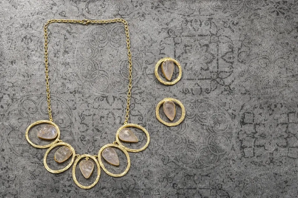 Rajwadi Gold Link necklace Set